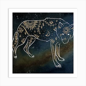 Galaxy Wolf Art Print Art Print