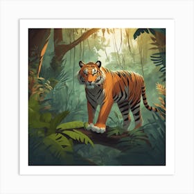 Tiger In The Jungle 10 Art Print