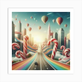 Candy Canes In The Sky Art Print