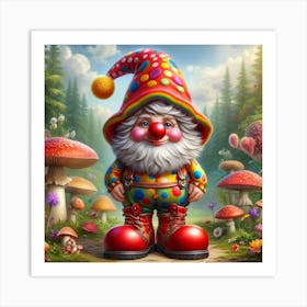 Gnome In The Forest 1 Art Print