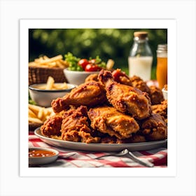 Fried Chicken And French Fries Art Print