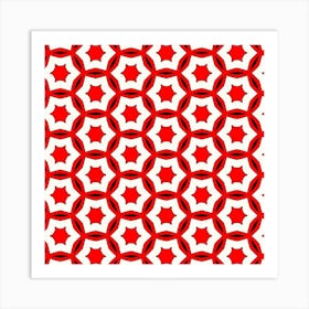 Pattern Red White Texture Seamless Art Print