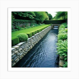 Stream In A Garden Art Print