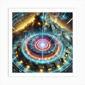 A Futuristic Sci Fi Depiction Of A Kaiju S Core Technology Art Print