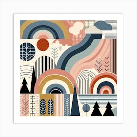 Scandinavian style, Rainbow 2 Art Print