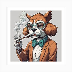 Fox Smoking A Cigarette Art Print