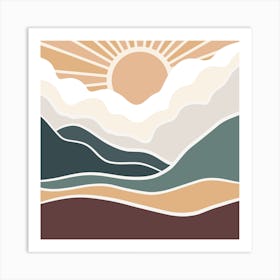 Sunrise Over Mountains Art Print