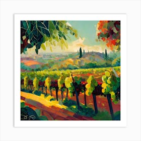 Firefly Beautiful Modern Lush Spanish Vinyard Landscape 25077 Art Print