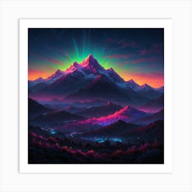 Night In The Mountains 5 Art Print