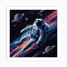 Space - Astronaut In Space Art Print