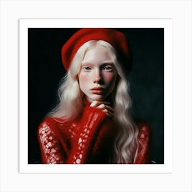 Portrait Of A Girl In Red Art Print