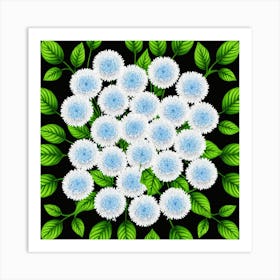 White Chrysanthemums Art Print