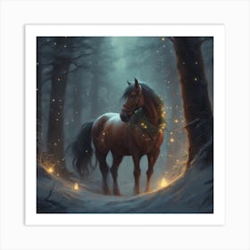 Christmas Horse Art Print