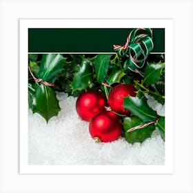 Holly Wreath Art Print