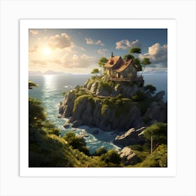 House On The Cliff 1 Art Print