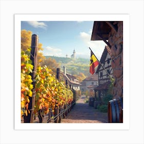 Village In Autumn 1 Art Print