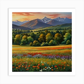 Sunset In The Meadow 13 Art Print