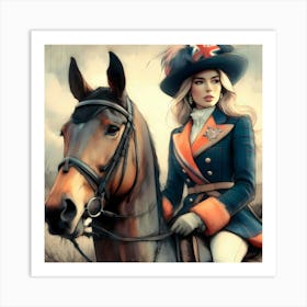 British Lady On A Horse Art Print