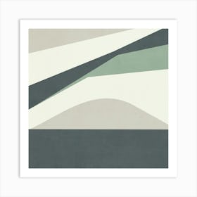 Minimalist Abstract Geometries - Green 02 1 Art Print