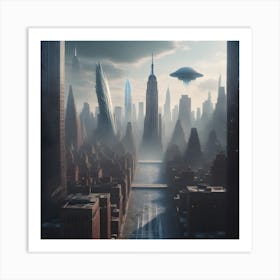 Futuristic Cityscape 4 Art Print