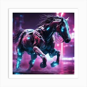 Futuristic Cyber Horse Art Print