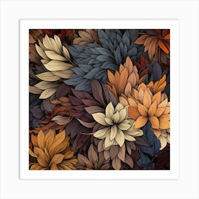 Abstract Floral Pattern 1 Art Print