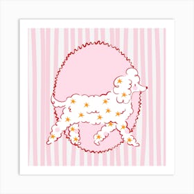 Pink Poodle Art Print