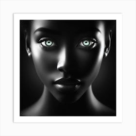 Black Woman With Green Eyes 21 Art Print