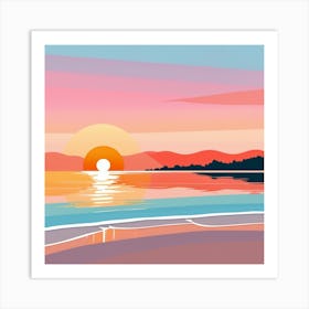 Sunset At The Beach 8 Art Print