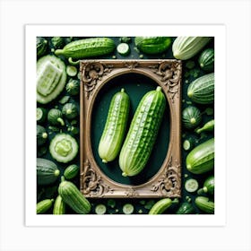 Cucumbers In A Frame 21 Art Print