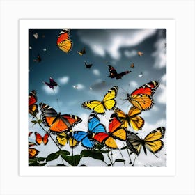 Colorful Butterflies Art Print