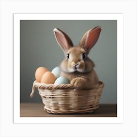 Easter Bunny In Basket 1 Art Print