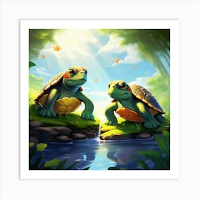 Couple of turtles 1 Art Print