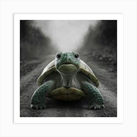 Turtle On The Road Art Print