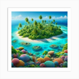 Coral Reef Island Art Print