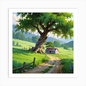 Tree In A Field 2 Art Print