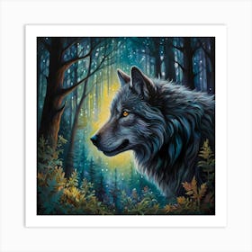 Cosmic Wolf Art Print