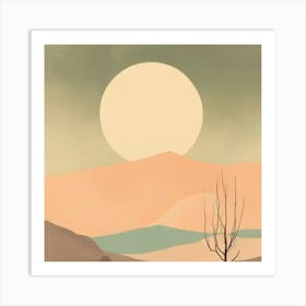 Landscape With A Full Moon Art Print