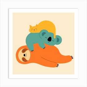 Being Lazy Square Art Print