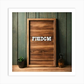 Realistic Framed Wooden Sign (2) Art Print