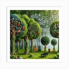 Music Trees Art Print