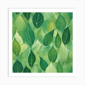 Green Leaves 11 Art Print