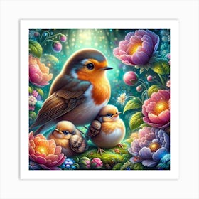 Bird Family Art Print