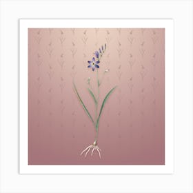 Vintage Ixia Secunda Botanical on Dusty Pink Pattern n.1318 Art Print