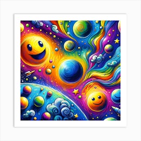 Super Kids Creativity:Smiley Faces In Space Art Print