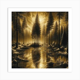 Golden Forest 26 Art Print