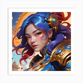 Chinese Girl In Armor 1 Art Print