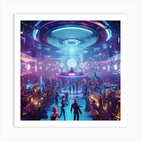 Futuristic Nightclub Art Print