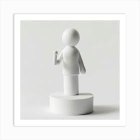 White Figure On A White Pedestal Art Print