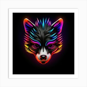 Neon Wolf 3 Art Print